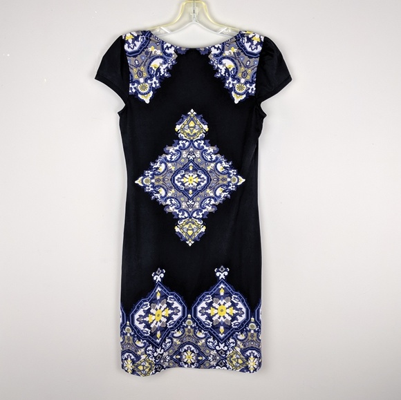 INC | Black Diamond Print Rhinestone Dress-H9 - Picture 2 of 6